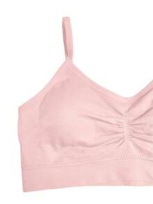 Zee Rucci Girls' Seamless Comfortable Cropped Top With Padded Bra And Straps, Sizes 4 To 16, Basic - Rosa - View 3