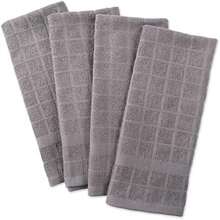 DII Trapo clásico para Platos, 100% de algodón, diseño de Ventana, para Uso Diario en la Cocina, Lavable en Lavadora, 30.48 cm x 30.48 cm, Juego de 6,(Gris Sólido Ventana sólida) - Multicolor - Ver 2