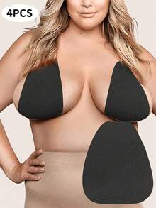 4pcs/2pairs Large Size Women's Invisible Breast Enhancement Tape Adhesive Push-Up Bra Suitable For A-E Cup Large Breasts - 彩色 - 查看 8