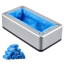 Dispensador de fundas para zapatos, apto para talla 11 de EE. UU., con 100 fundas de plástico desechables. - Plateado - Ver 8