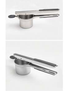 Heavy Duty Stainless Steel Potato Masher With Silicone Handle, Manual Potato Ricer - Multicolor - View 8