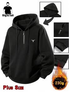 Xiyin Official Website Autumn New Thin Velvet Hooded Sweatshirt Men's Loose Fit Slimming Plus Casual Sports Style Long Sleeved Top Jacket