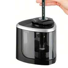 1Pc Auto Pencil Sharpener Durable For Home School Desktop - Black - View 2