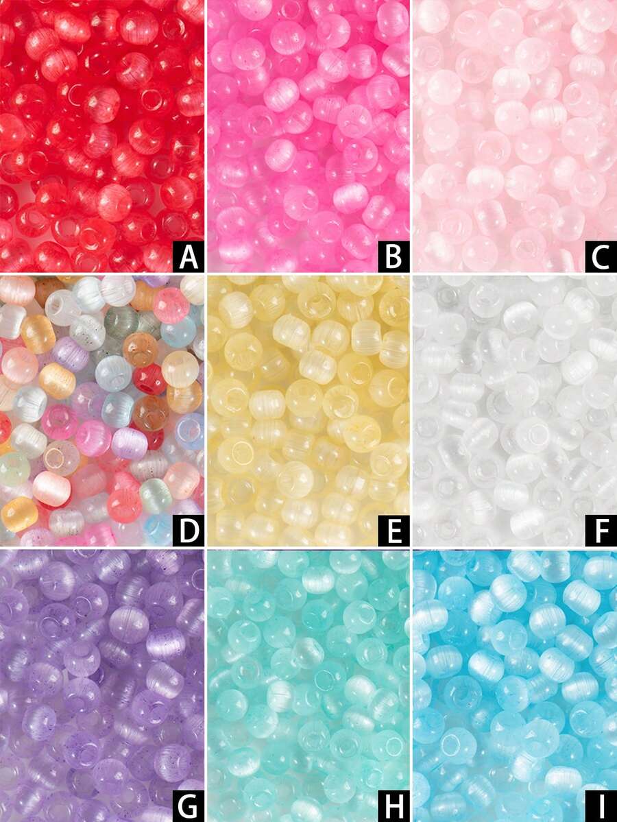 10/50G Hạt thủy tinh mắt mèo lấy cảm hứng từ bánh Macaron 4mm dùng để làm đồ trang sức tự làm - Hoàn hảo cho vòng cổ, vòng tay, lắc chân và dây đeo thắt lưng - Hạt mắt mèo nhiều màu 4mm - Xem 1