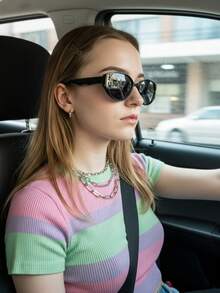 1 pezzo Occhiali di moda stile ovale Y2K per donna - Multicolore - Visualizzare 2