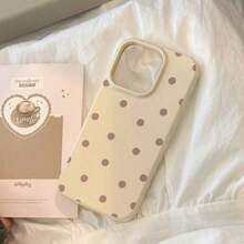 Polka Dot Printed Fashion TPU Anti-Drop Phone Protective Case, Fits For [Phone Model] Waterproof Shockproof Scratch Resistant - Style 8 (1 Piece) - View 1