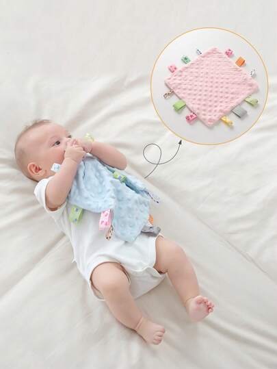 1 Set mit 2 Baby Trösterblankets, Säuglings Plüsch Beißhandschuh Schlafhilfe, Neugeborenen Baby Sabbertuch, Weihnachts Baby Accessoires, feiner Baumwolle für Neugeborene Jungen und Mädchen