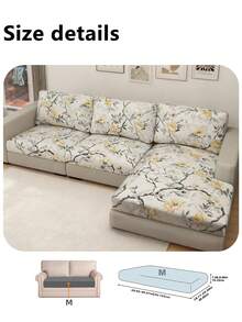 1件装树叶印花沙发靠垫套，现代热带树叶印花沙发座垫套，适合家庭使用 - 彩色 - 查看 10