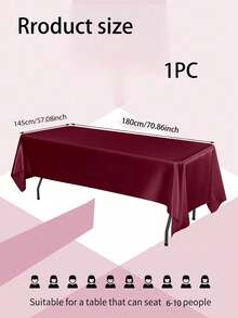 1pc Rectangular Satin Tablecloth 145*180cm/145*260cm, Smooth Fabric Surface, Suitable For Wedding Party Dining Table, Wedding Banquet, Banquet And Party (Multiple Colors Available)