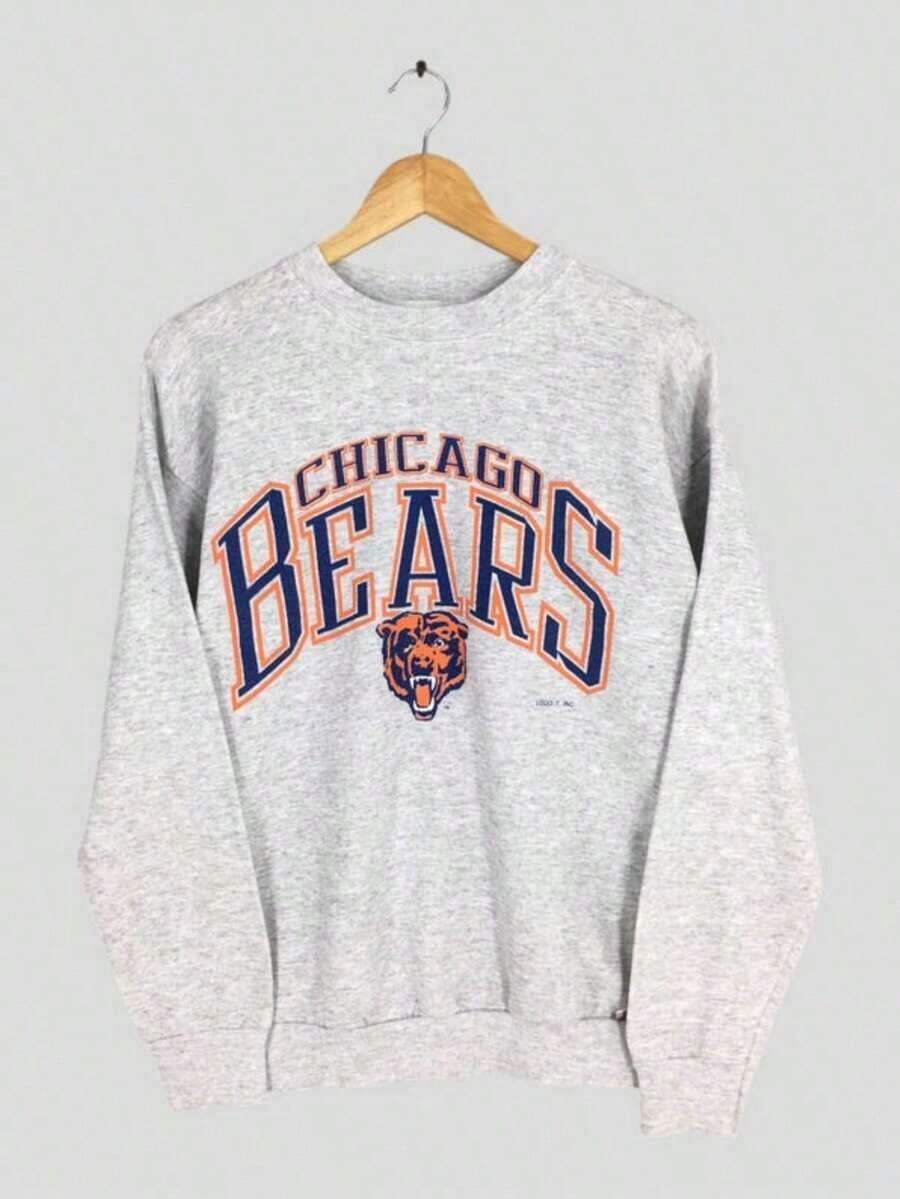 Vintage   Gray Sweatshirt   Printed Logo Crewneck Bears Football Team Sweater  Pullover XL (2)Loose Fit Women's Crew Neck Top,Winter Clothes For Womenchristmas,Christmas Outfit Women - Xám - Xem 1