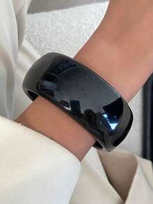 1pc Bohemian Geometric Arc Faux Pearl Resin Cuff Bracelet, Luxurious Casual Party Women's Couples Wedding Holiday Versatile Jewelry Resin Bracelet Gift (Slight Imperfections And Color Variations In The Resin Are Normal) - Bracelet - View 12