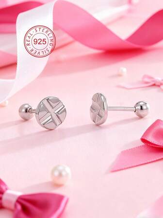 Artepollo 925 Silver Lightweight & Hypoallergenic Cross Stud Earrings For Girls, Platinum Plated, Delicate & Cute, Boxed Gift, Suitable For Daily Wear Or Holidays, Gift For Girls, Friends, Birthday, New Year