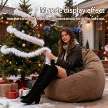 1pc Super Soft Corduroy Bean Bag Cover, With Zipper - Washable, Unfilled, Suitable For Repurposing Old Clothes, Blankets, Foam Filling