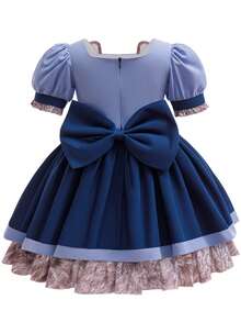 2pcs/Set Children Rabbit Animal Costume With Bowknot Princess Dress, Suitable For Birthday Party, Halloween, Carnival, Easter, Includes Socks - Royal Blue - View 7