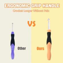 17 Sizes Light Up Crochet Hooks 2.5mm~14.0mm, Rechargeable Light Up Crochet Hooks With Case - Orange - View 5