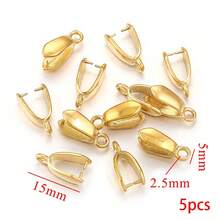 5个防水不锈钢镀金扣环吊坠连接器，用于珠宝制作DIY - 1826 - 查看 18