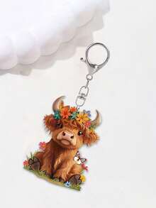 Ciondolo in acrilico carino a forma di mucca delle Highlands, ciondolo di yak con corona, decorazione piatta in acrilico 2D, vitello carino e farfalla seduti sull'erba, ciondolo per auto, portachiavi famiglia di vitelli cartoni animati carini, decorazione per borse, ciondolo a forma di drago e gambero, motivo carino di yak, ciondolo per auricolari, ciondolo per custodia del telefono, perfetto per chiavi d'auto, zaini e borse, regali carini per famiglia, insegnanti, amici, amanti, regali per il ritorno a scuola, regali per le vacanze - Multicolore - Visualizzare 8