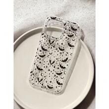 1pc Halloween Themed Bat Pattern Print Anti-Fall Phone Case Compatible With IPhone 16/11/12/13/14/15/15pro/15 Plus/15 Promax/7plus/8plus/X/Xs Max/Xr/11pro/12pro/13pro/14pro/12mini/13mini/11promax/12promax/13promax/14promax/14plus/6/6s/6plus/7/8/16Pro/16plus/16promax/Se&Compatible With Samsung Galaxy/A54/A14/A12/A13/A15/A32/A33/A24/A52S/S20/S21/S22/S23/S24/S23Plus/S24ultra/S25/A15/A33/A23 - Clear - View 5