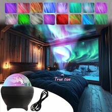 مصباح إسقاط LED بتشغيل USB بريموت كنترول - متعدد الوظائف لسماء مليئة بالنجوم وإضاءة قراءة الكتب الإلكترونية، مناسب لغرفة النوم أو غرفة المعيشة أو ديكور المنزل - يخلق جوًا مريحًا ومناسب للهدايا، إضاءة غرفة المعيشة