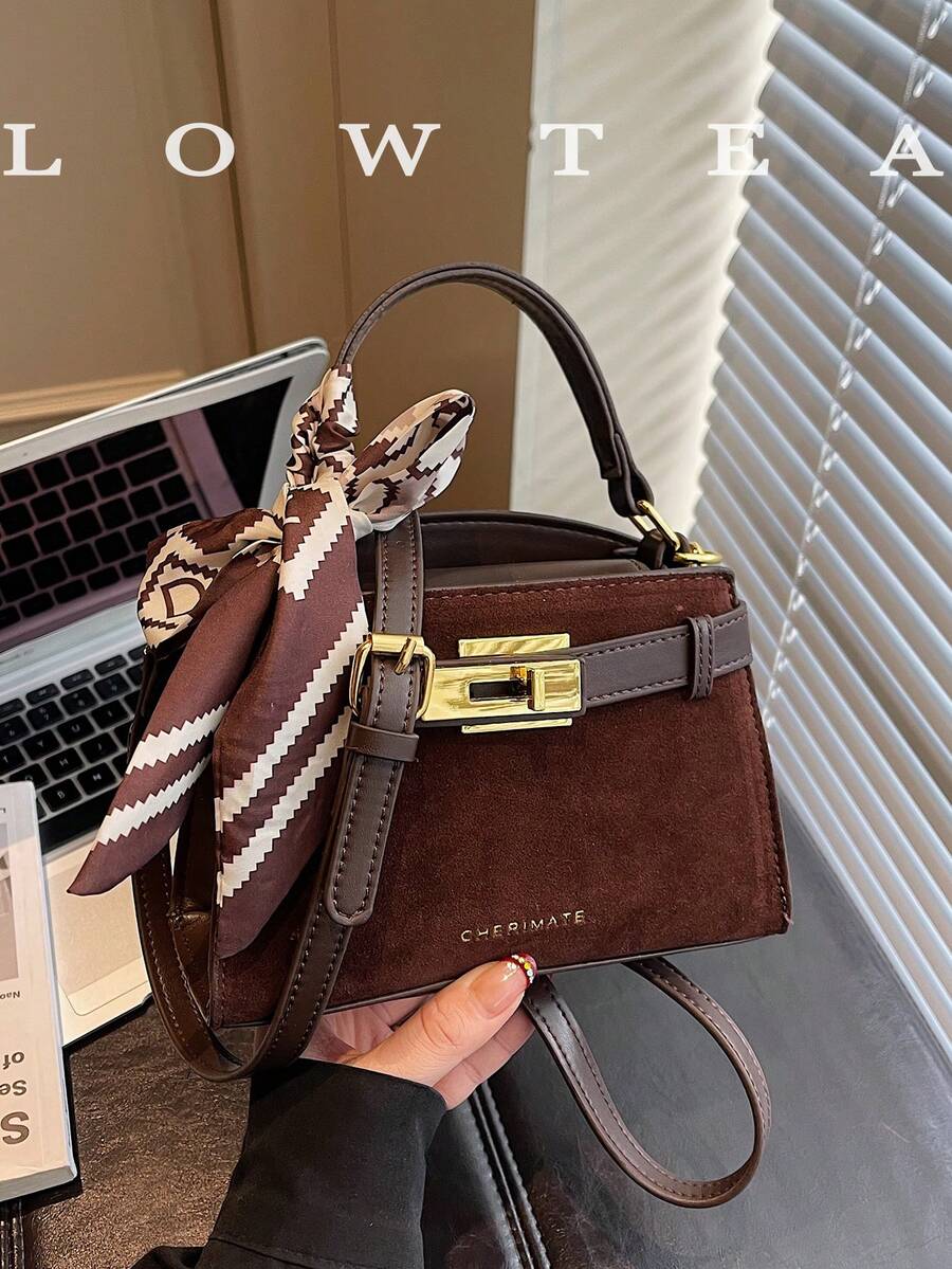 low tea 新款夏季荔枝纹女士手提包，时尚可调节肩带斜挎包，简约纯色高端金属装饰单肩通勤包