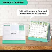 Ml Desk Calendar 2026-2027, Foldable Calendar With Stickers, 18 Months From January 2026 To June 2027, Compact And Practical For Home Office, Green, Jan. 2026-Jun. 2027, 10101 - 如圖 - 查看 7