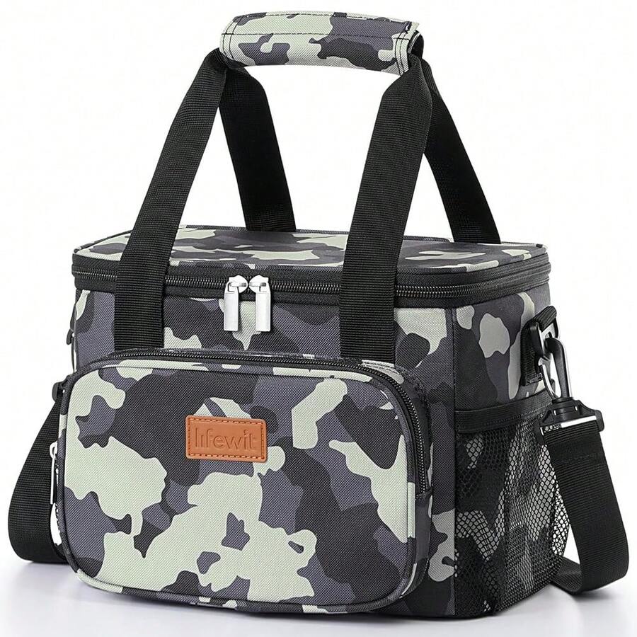 Medium Lunch Bag Insulated Lunch Box Soft Cooler Cooling Tote For Adult Men Women, Camouflage 12-Can (9L),Medium(9L),Camouflage - Ngụy trang - Xem 1