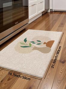 DAJIANG 1 tấm thảm bếp in hình bình hoa và cây cối kiểu cổ điển màu kaki, mềm mại và dày dặn, thảm cửa ra vào họa tiết hoa tối giản, thảm trải sàn chống trượt dệt thủ công cho phòng khách, hành lang. - Nhiều màu - Xem 14