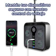 Multicontacto 4alimentación Universal 3 Usb 1 Tipo C Rapida - Blanco - Ver 7