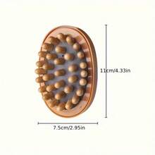 Manual Wooden Massage Tool Wooden Meridian Massage Brush Air Cushion Meridian Comb, Body Massager Scalp Massage Comb - Brown - View 2