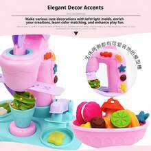 1件套2025新款冰淇淋制作DIY黏土造型工具套装，儿童橡皮泥玩具，幼儿园，男孩/女孩角色扮演，生日/圣诞节/礼物 - 彩色 - 查看 5