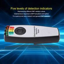 Yosoo Health Gear Medidor EMF Medidor de Campo Magnético de 5 LED Probador de Radiación de Campo Electromagnético Recargable Probador de Detector de Caza LED G Host Probador Paranormal - 911 - Ver 3