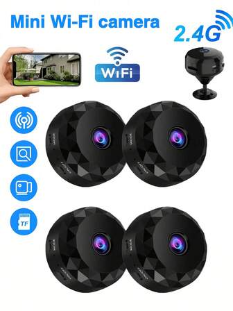 HD 720P Mini WiFi Camera With Real-Time Remote Viewing, Two-Way Audio, And Motion Detection For Home & Pet Monitoring
