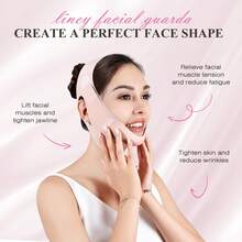V Line Lifting Mask, V Shaped Face Mask, V Shaped Contouring Face Mask, Face Lifting Strap, Face Toning Belts, Jaw Exerciser, Washable And Reusable - 粉色 - 查看 2