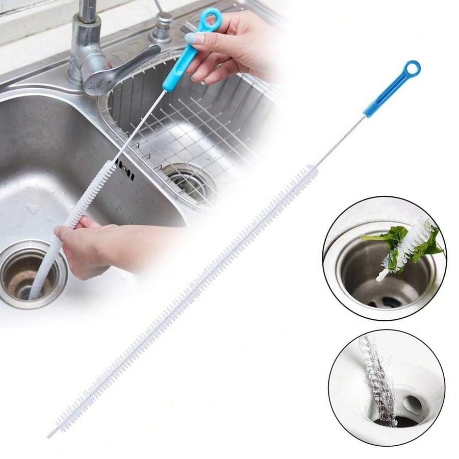 5PCS Sink Drain Overflow Cleaning Brush Sewer Hair Catcher Plug Hole Remover Tool - Blue - View 1