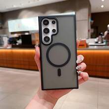 360°全方位保护半透明磁吸手机壳，兼容三星S25 FE、A17、A07无线充电版，也适用于A56、A36、A26、A16、S25 Ultra，圣诞礼物 - 黑色 - 查看 4