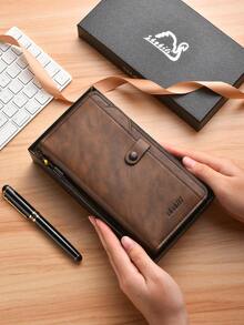 时尚男士长款钱包，商务多卡位大容量单拉链长款钱包，男士零钱包和手机袋 - 彩色 - 查看 7