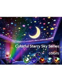 Star & Moon Projection Night Light - USB Powered - Projection Lamp - Bedside Bedroom Atmosphere Light - Rotating Room Projector Light - Multicolor - View 4