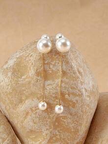 Opalesca 1對時尚假珍珠裝飾耳釦,適合女性日常裝飾 - 彩色 - 查看 3