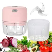 1pc Wireless Electric Garlic Masher, 8.45oz/3.38oz, Mini Wireless Portable Garlic Chopper, USB Rechargeable Garlic Press, Easy To Clean, Chili/Onion/Vegetable/Garlic Food Processor