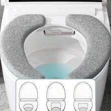 1 Peça Almofada de Assento de Vaso Sanitário Reforçada, Capa de Assento de Vaso Sanitário para Uso Doméstico em Todas as Estações, Almofada de Assento de Vaso Sanitário, Tampa de Vaso Sanitário Adesiva - Multicolorido - Visão 6