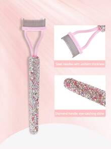 1pc Eyelash Comb Eyelash Separator Steel Needle Eyelash Comb Stainless Steel Dense Teeth Comb Portable Eyelash Curling Auxiliary Tool Makeup Tool Fake Eyelash Grooming Tool,Eyebrow Brush,Eyeshadow Brush,Spoolie,Spoolie Brush - Multicolor - View 18