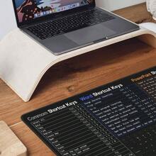 Excel Shortcuts Keys Mouse Pad 31.5 X 11.8 Inch XL Non Slip Stitched Edges Rubber Mousepad - 35.5" X 16" + Black - View 8