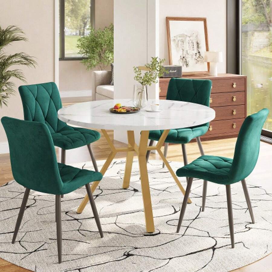 Dining Table & Chair Sets - Golden,Green1 - View 1