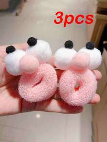 Set de 5 scrunchies de ojos grandes, divertidos y lindos de estilo minimalista y de colores caramelo, con alta elasticidad, adecuados para todo tipo de cabello y ocasiones como el hogar, salidas, viajes y trabajo, un accesorio ideal para mujeres y un regalo perfecto - Multicolor - Ver 14