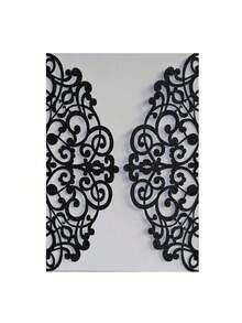 Paquete de 10 invitaciones de boda cortadas con láser, brillantes y en color plateado y dorado claro (incluye tarjetas en blanco, sobres y moños de cinta), tarjetas de invitación elegantes y de alta calidad para bodas y fiestas - Multicolor - Ver 24