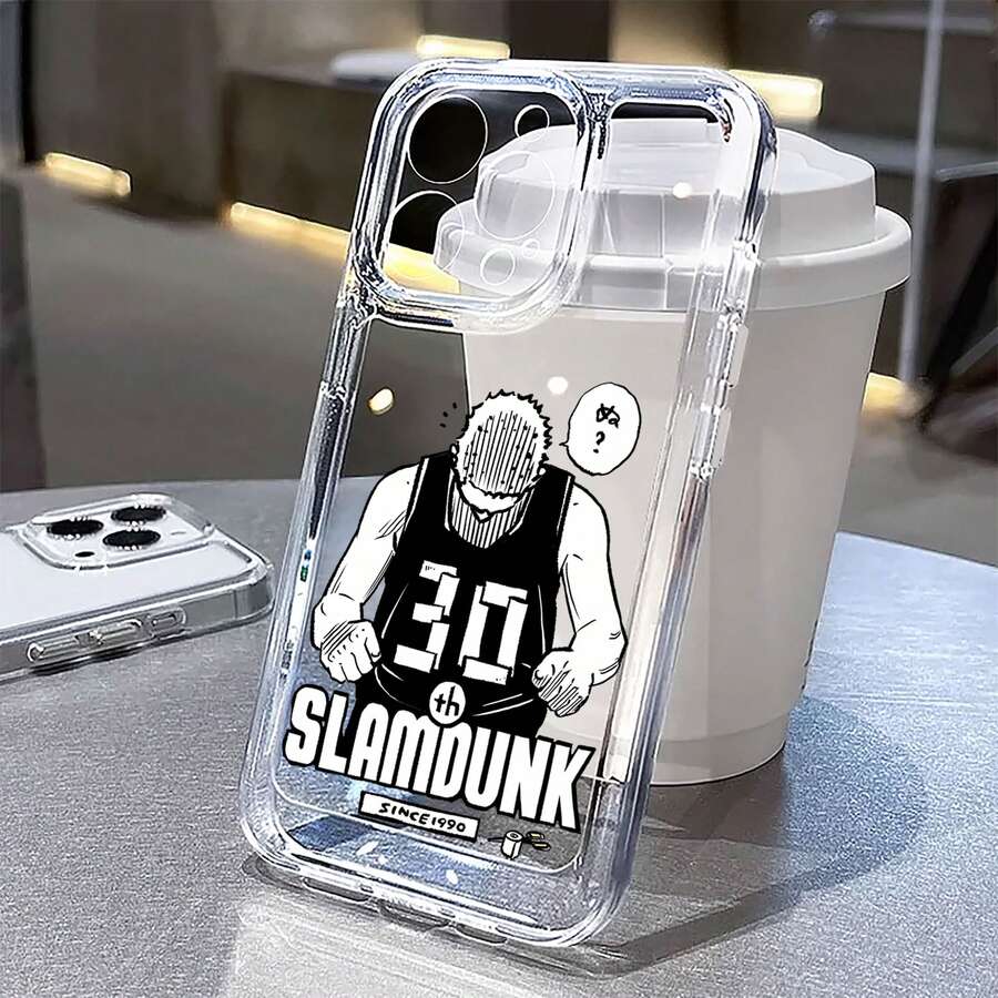 Funda para teléfono con diseño de personaje de . Un tributo a un clásico. Compatible con teléfonos ,  17,  16 Pro Max,  15 Pro Max,  13 y  12. Fabricada en TPU, ofrece protección contra golpes y caídas. Un regalo ideal para familiares, amigos, fans del anime, aficionados al baloncesto y coleccionistas. - transparente - Ver 1