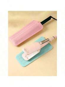 1pc Hanging Silicone Heat Resistant Pad Hair Straightener Storage Bag Combination Cosmetic Storage Bag Makeup Storage Bag Mini Bag Hair Straightener Travel Bag For Flat Clips Curling Irons Hot Curling Irons Salon Tool Box Travel Small Cosmetic Case Accessories Makeup Holder Brush Bag Makeup Container Cosmetic Bag Travel Essentials - Hồng - Xem 7