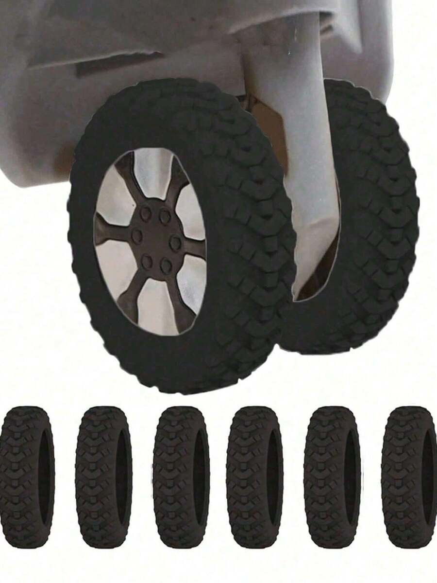 8个装硅胶行李箱轮套，男女通用，适用于8个万向轮行李箱，硅胶手柄套，旅行必备，邮轮必备，宿舍必备，便携式轮子保护套，适用于旅行、居家、露营、户外、海滩、夏季、返校季 - 彩色 - 查看 1