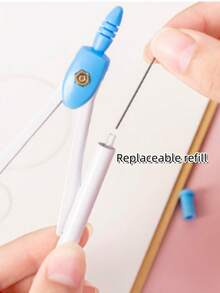 3pcs Colorful Metal Compass Drawing Tools Set With Replacement Lead, Back To School Gift