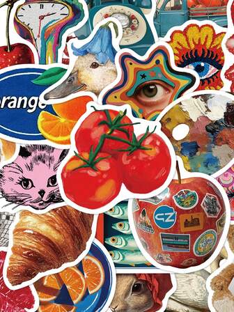 Dizüstü Bilgisayarlar, Ajandalar ve Telefon Kılıfları İçin 50 Parça Vintage Y2K Çıkartma Seti